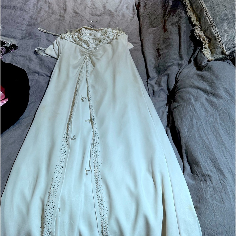 Precious Formals long white dress.